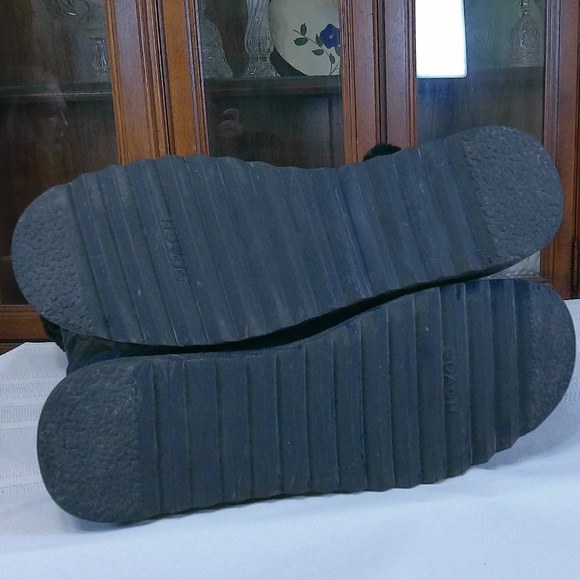 EC Coach Deeann Black Signature C Faux Fur Winter Boots w/GoldTone Acct Size 10B - Picture 6 of 8